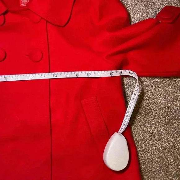 Forever 21 Red Wool Blend Women's Double-Breasted Jacket Size large - Picture 7 of 10